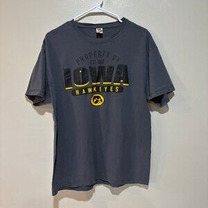 Iowa Hawkeyes Dark Gray Tee Shirt Size L